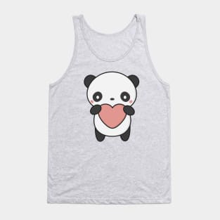 Kawaii Cute Panda With Heart Tank Top